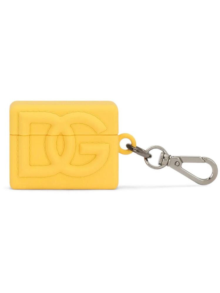 Dolce & Gabbana embossed-logo airpod case - Yellow Cover