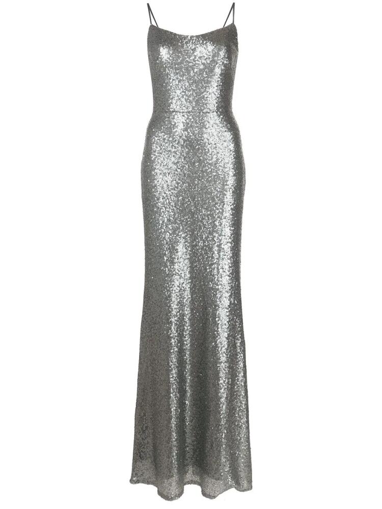 Marchesa Notte Bridesmaids slim-cut sequin gown - Grey Cover