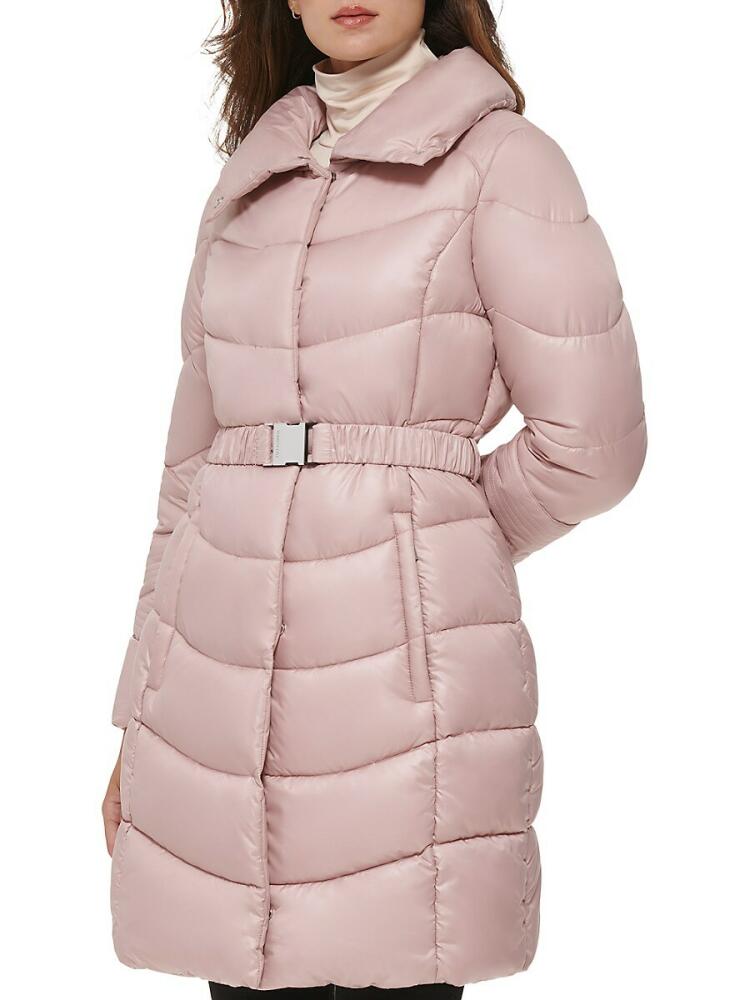 Kenneth Cole Women's Longline Puffer Jacket - Blush Cover