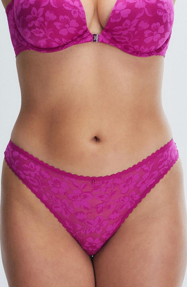 SAVAGE X FENTY Lavish Lace Thong in Purple Passionfruit Cover