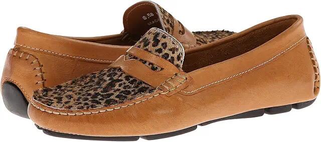 Massimo Matteo Penny with Cheeta Vamp (Tan Bison/Cheeta) Women's Moccasin Shoes Cover