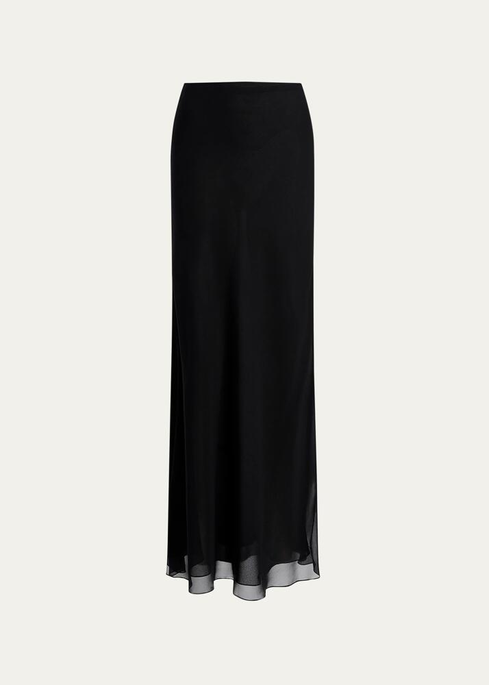 Khaite Mauva Silk Chiffon Long Skirt Cover