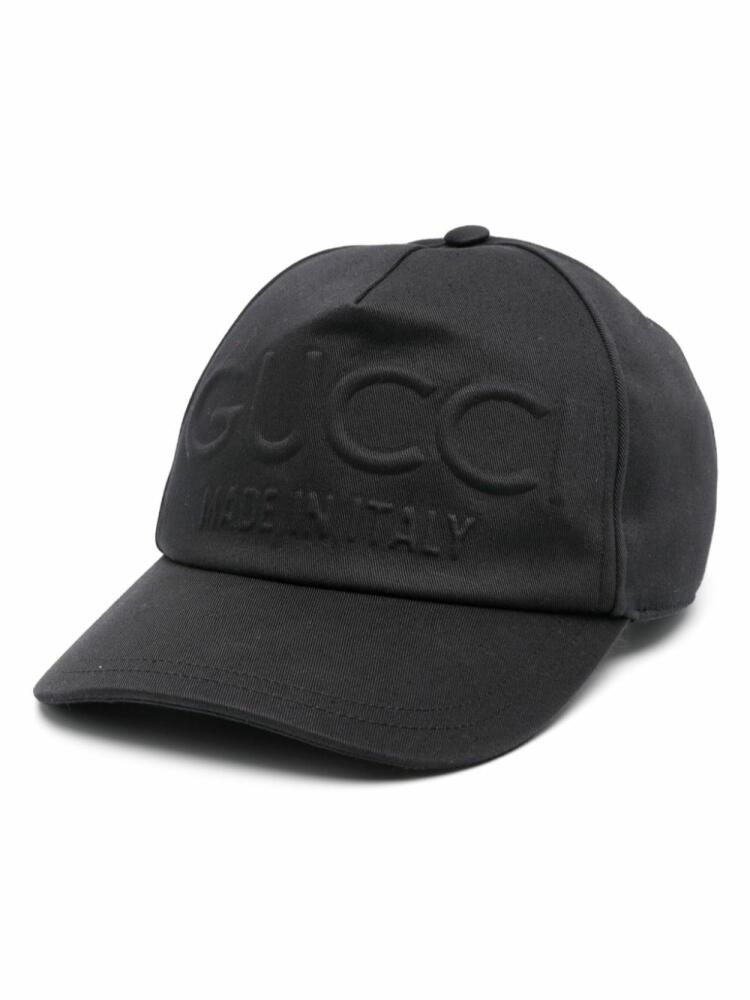 Gucci embossed-logo cotton cap - Black Cover