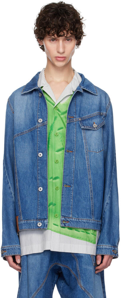 JW Anderson Blue Asymmetrical Denim Jacket Cover