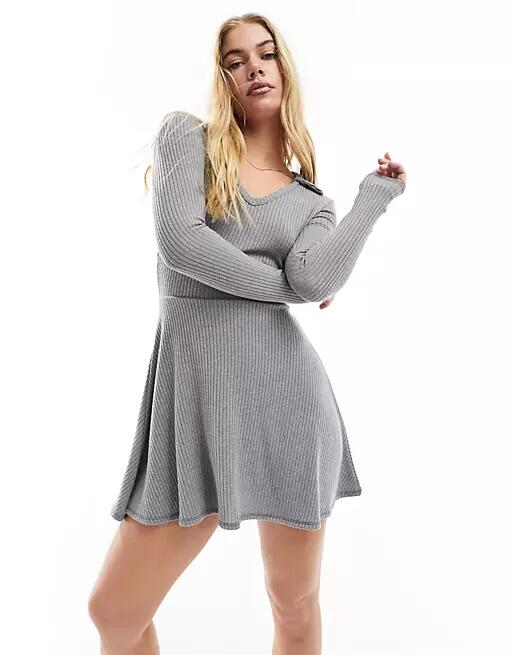 Miss Selfridge long sleeve polo dress-Gray Cover