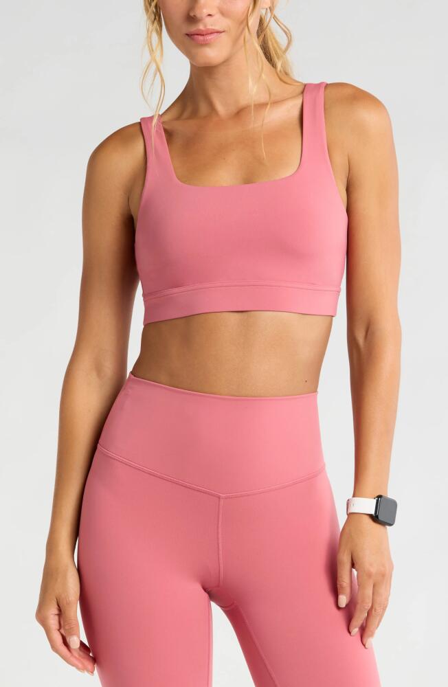 Zella Luxe Lite Squared Up Sports Bra in Pink Mauve Cover