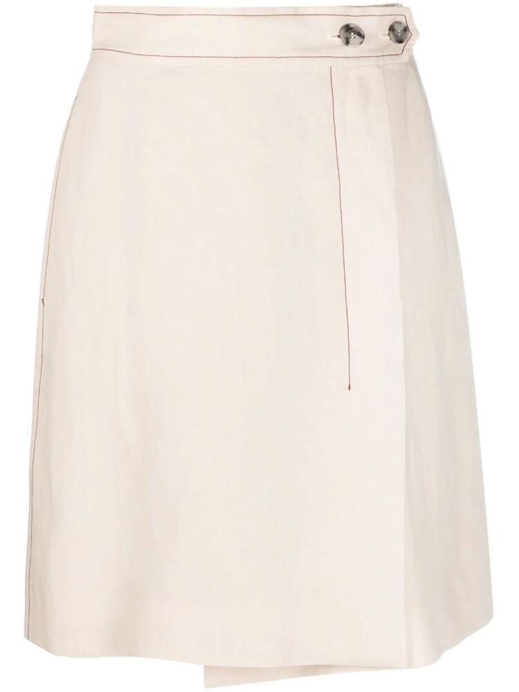 Paul Smith contrast-stitch wrap skirt - Neutrals Cover