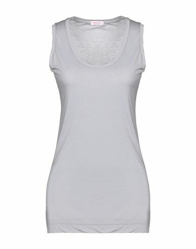 Rossopuro Woman Tank top Light grey Modal, Polyamide Cover