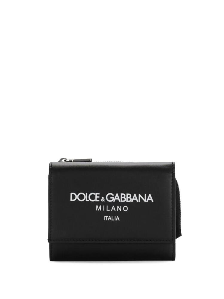 Dolce & Gabbana logo-print flap wallet - Black Cover