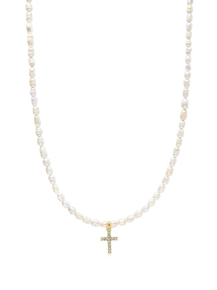 Nialaya Jewelry cross-pendant freshwater-pearl necklace - Gold Cover