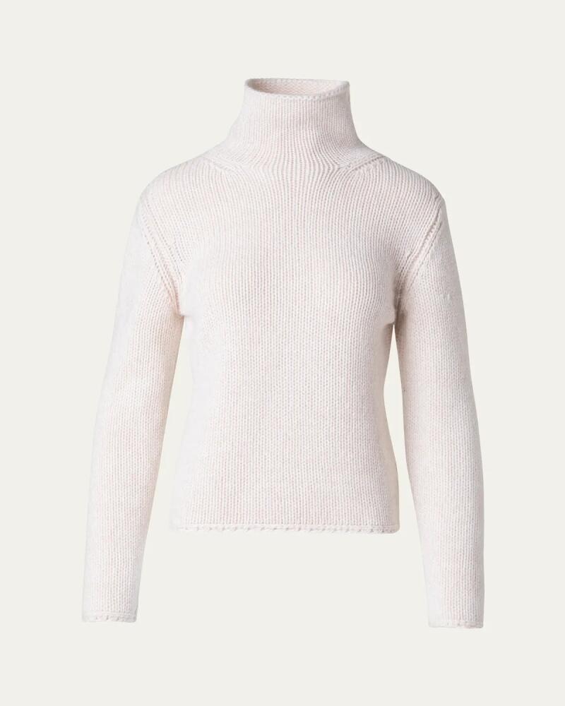 Akris Cashmere-Blend Two-Tone Mouline Knit Sweater Cover