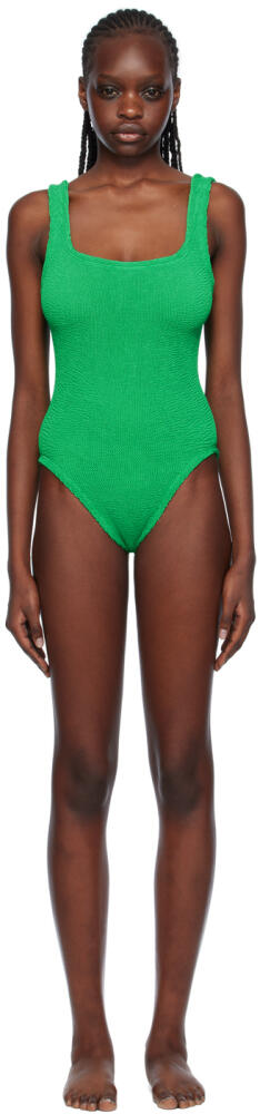 Hunza G Green Square Neck Swimsuit Cover