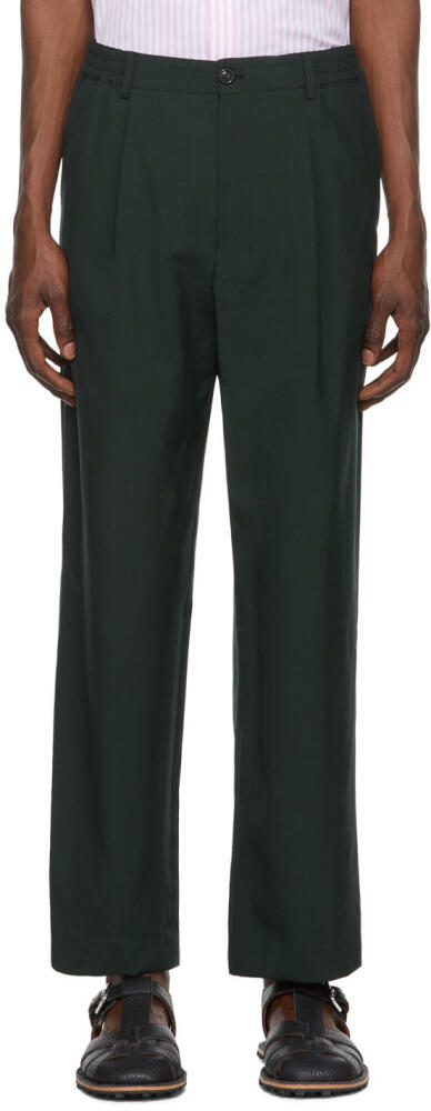 AMI Paris Green Wool Trousers Cover