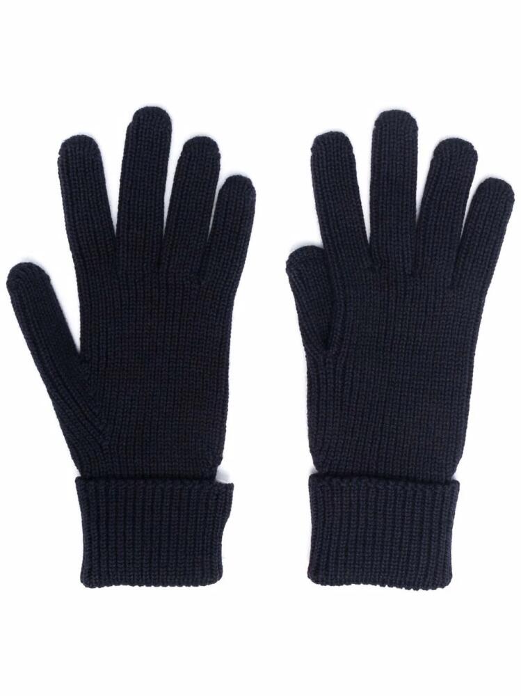 Woolrich logo knitted gloves - Blue Cover