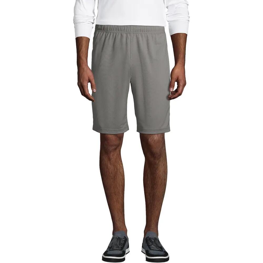 Lands' End School Uniform Mesh Gym Shorts in Stone Gray Cover