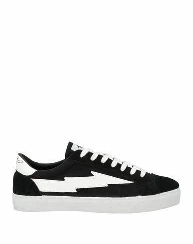 Sanyako Man Sneakers Black Textile fibers, Leather Cover