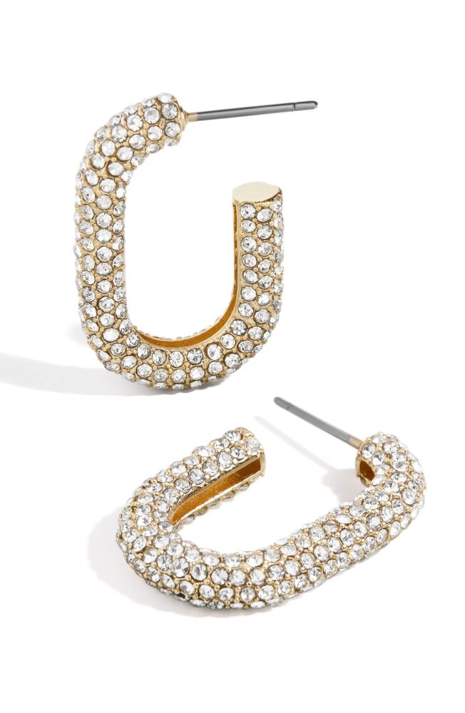 BaubleBar Pavé Oval Hoop Earrings in Gold Cover