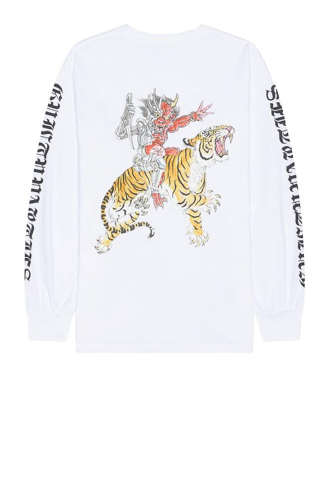 WACKO MARIA Tim Lehi Crew Neck Long Sleeve T-Shirt in White Cover