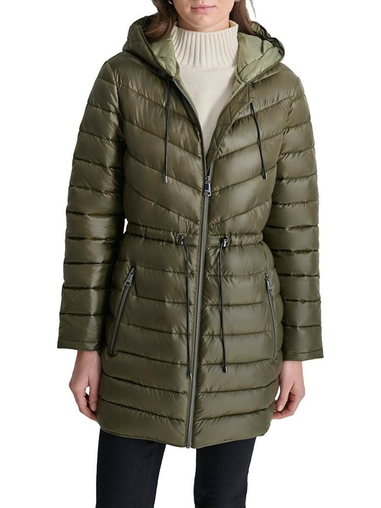 DKNY Women's Anorak Puffer Coat - Loden Cover