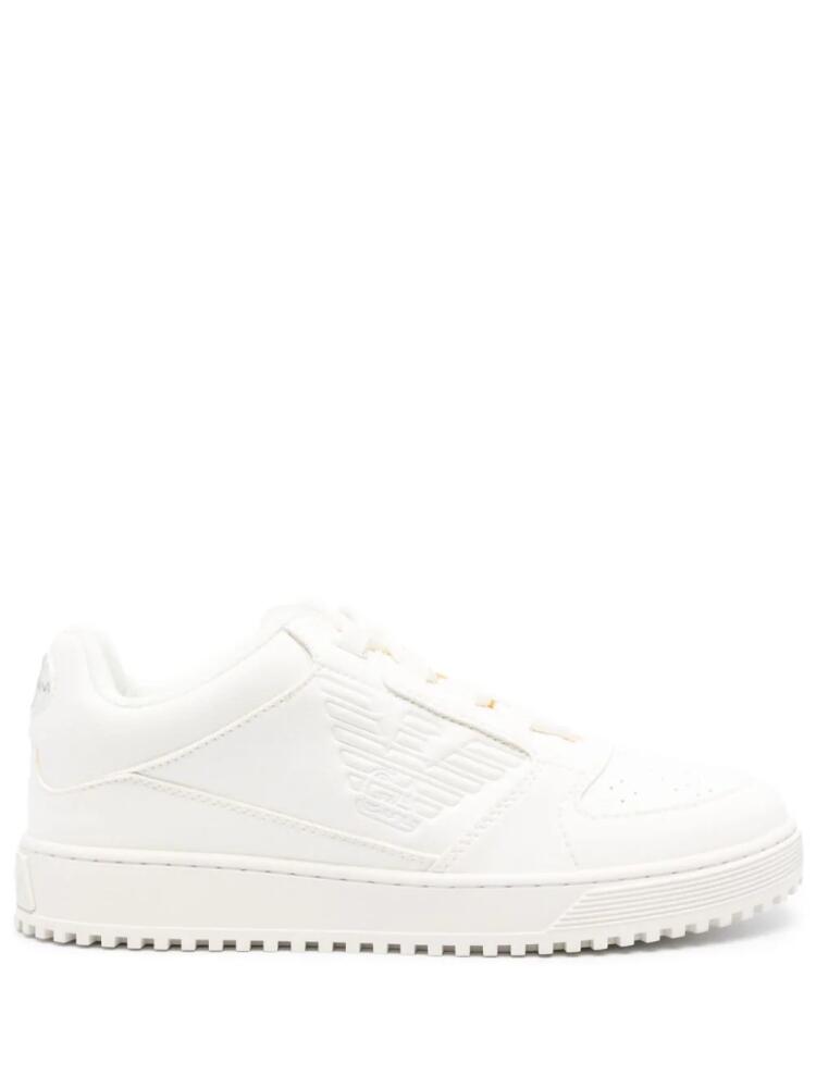 Emporio Armani logo-embossed sneakers - White Cover