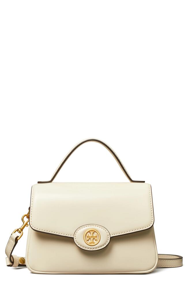 Tory Burch Small Robinson Leather Top Handle Bag in Shea Butter Cover