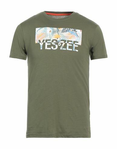 Yes Zee By Essenza Man T-shirt Military green Cotton Cover