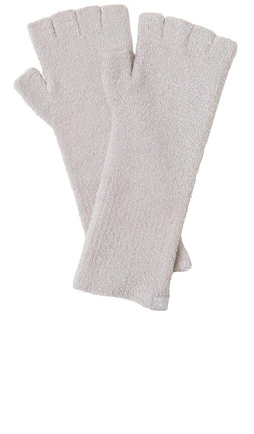 Barefoot Dreams CozyChic Lite Fingerless Gloves in Light Grey Cover