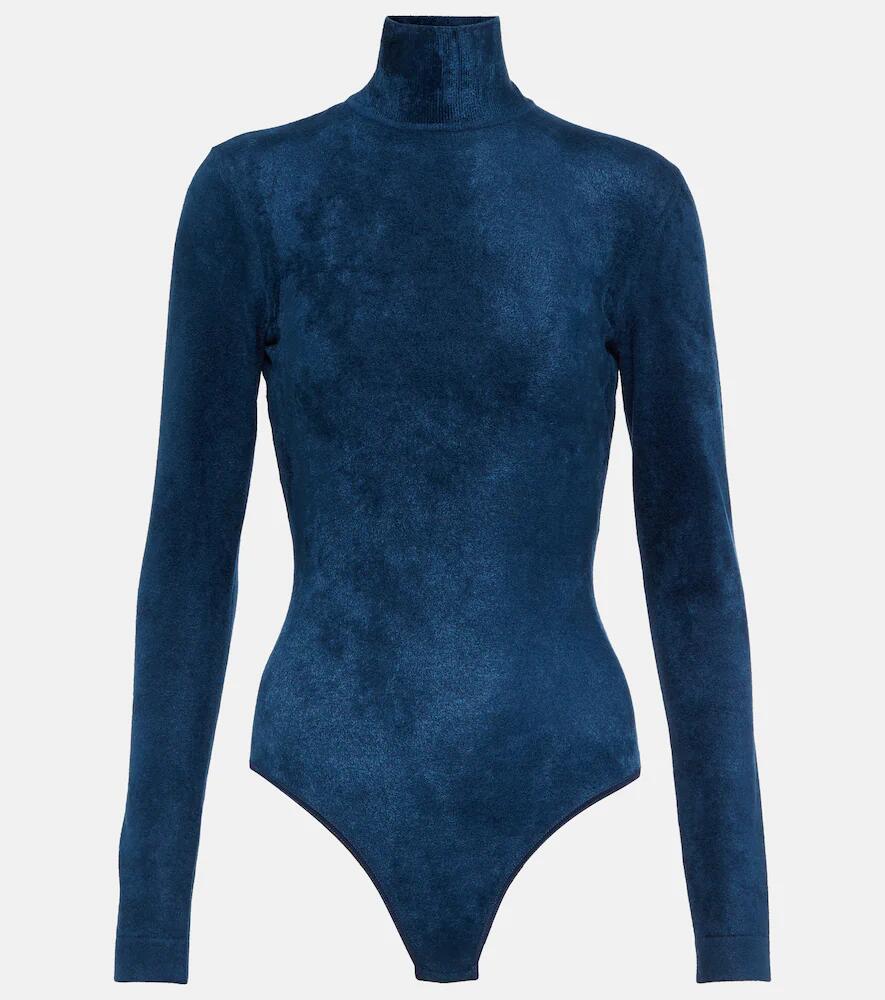 Alaïa Turtleneck velvet bodysuit Cover