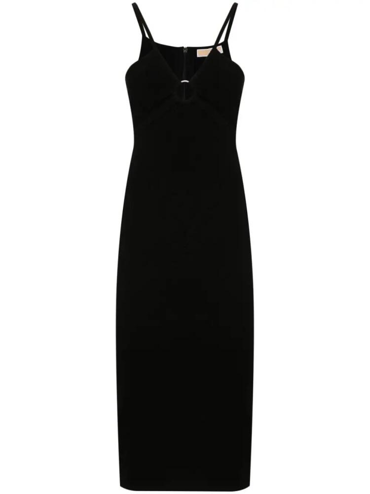 Michael Michael Kors cut-out detail knitted midi dress - Black Cover