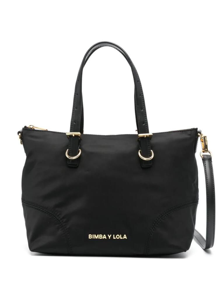 Bimba y Lola logo-lettering tote bag - Black Cover