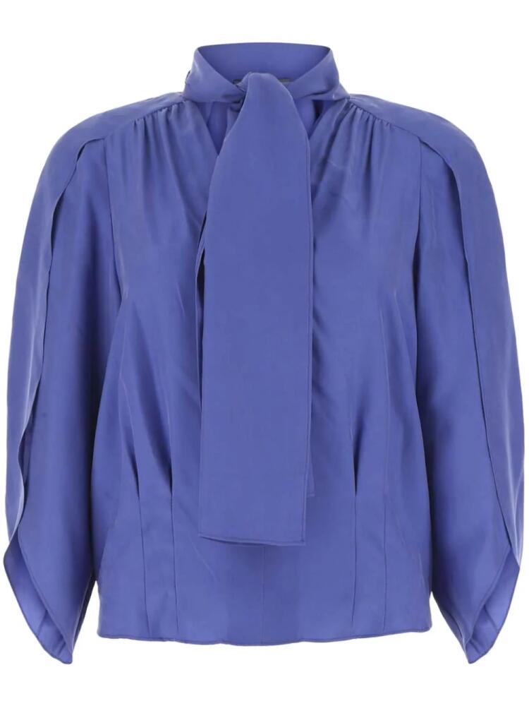 Alberta Ferretti pussy-bow silk blouse - Blue Cover