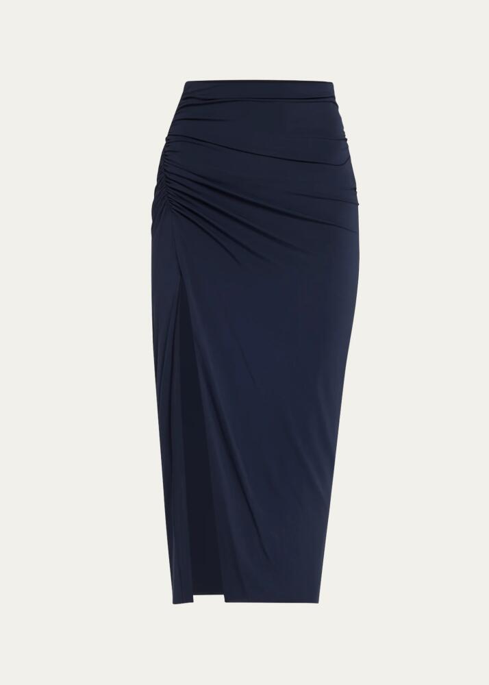 Jason Wu Collection Shirred Slit Jersey Midi Pencil Skirt Cover