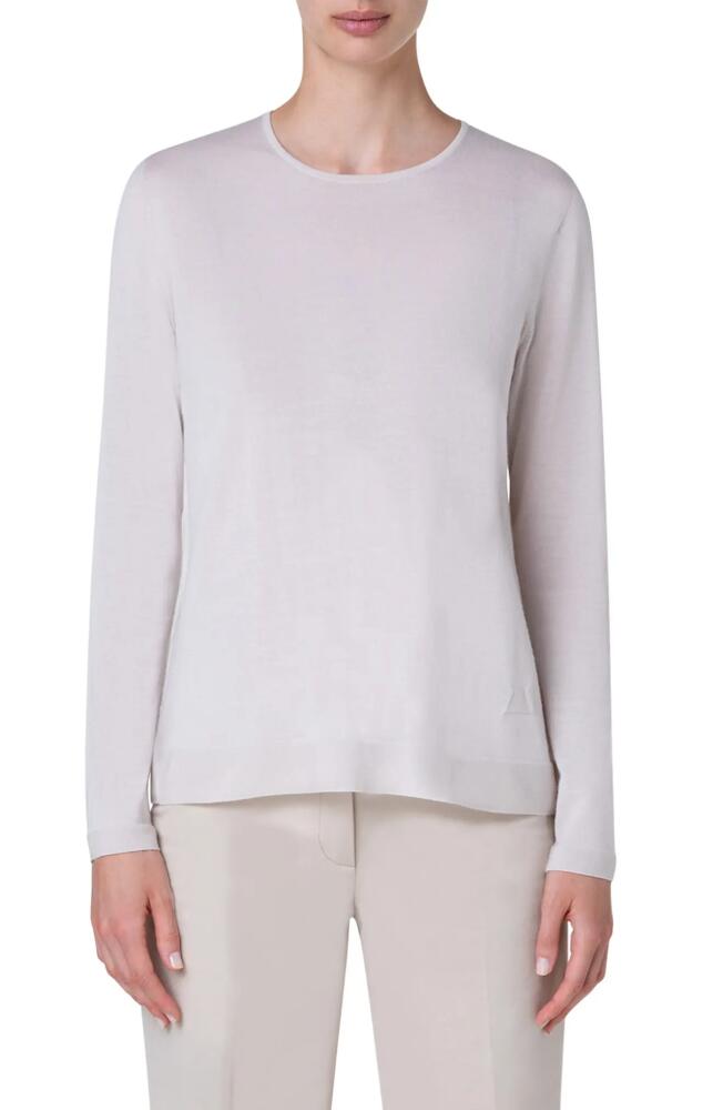 Akris Cashmere & Silk Crewneck Sweater in Beige Cover