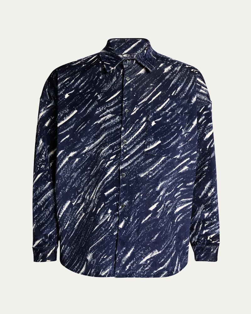 Marni Men's Two-Tone Denim Overshirt Cover