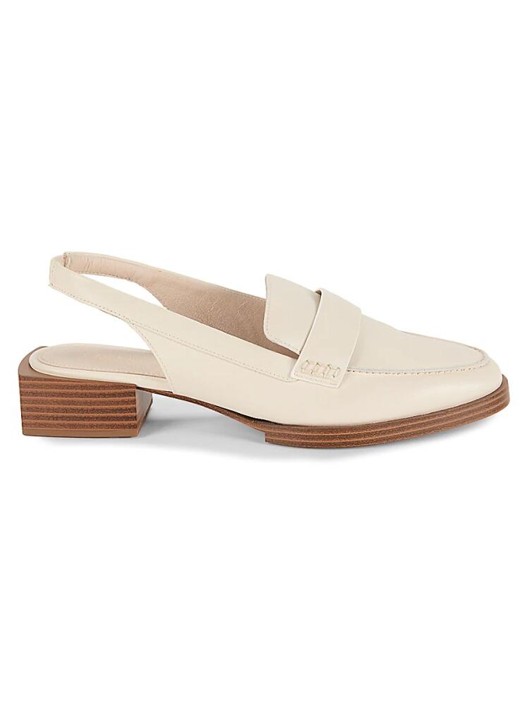 Cecelia New York Women's Oyster Leather Loafer Mules - Beige Cover