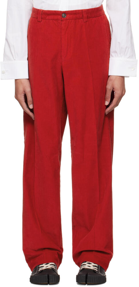 Maison Margiela Red Belt Loops Trousers Cover