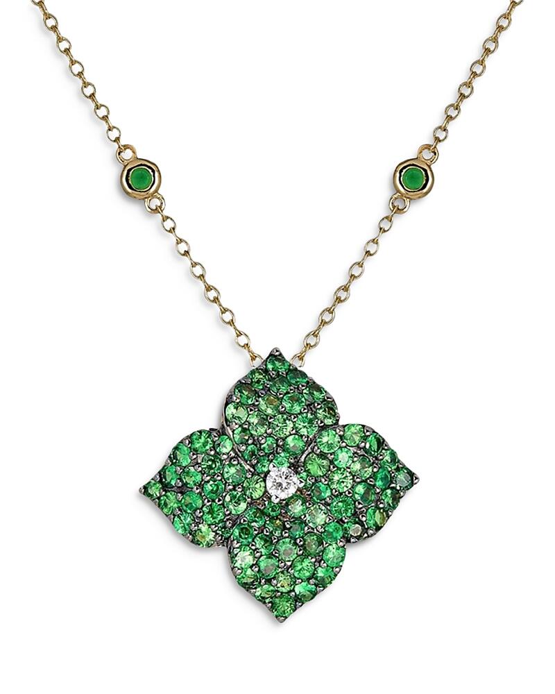 Piranesi 18K Yellow Gold Fiore Tsavorite & Diamond Large Flower Pendant Necklace, 16-18 Cover