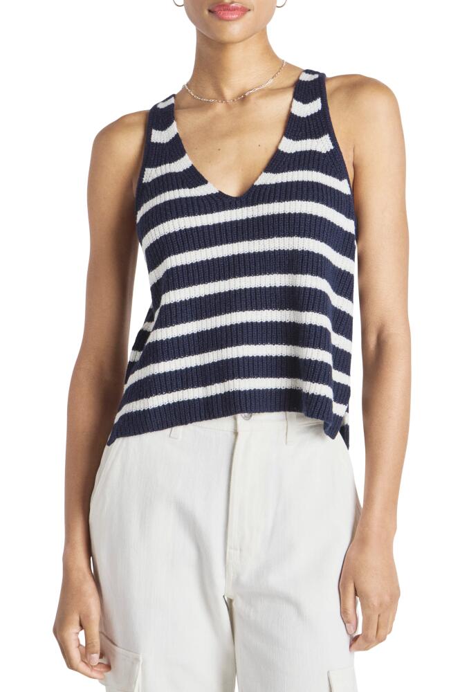 Splendid Deirdre Stripe Cotton Sweater Tank in Navy/White Cover