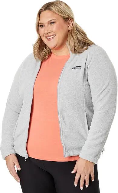 Columbia Plus Size Benton Springs Full Zip (Cirrus Grey Heather/Grill) Women's Coat Cover