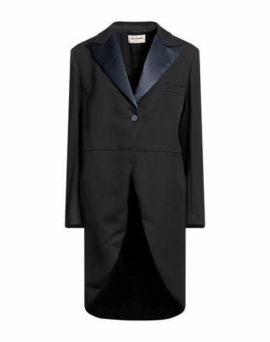 Zadig & voltaire Woman Overcoat & Trench Coat Black Virgin Wool, Polyester Cover