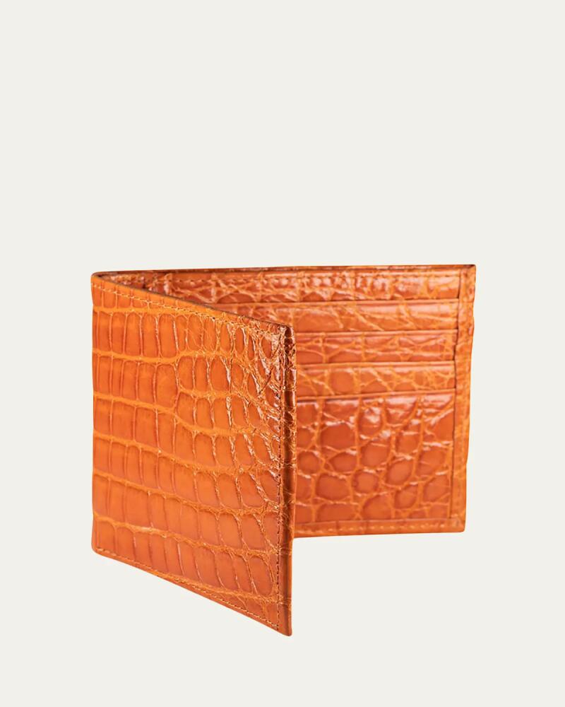 Abas Slim Alligator Bi-Fold Monogram Wallet Cover