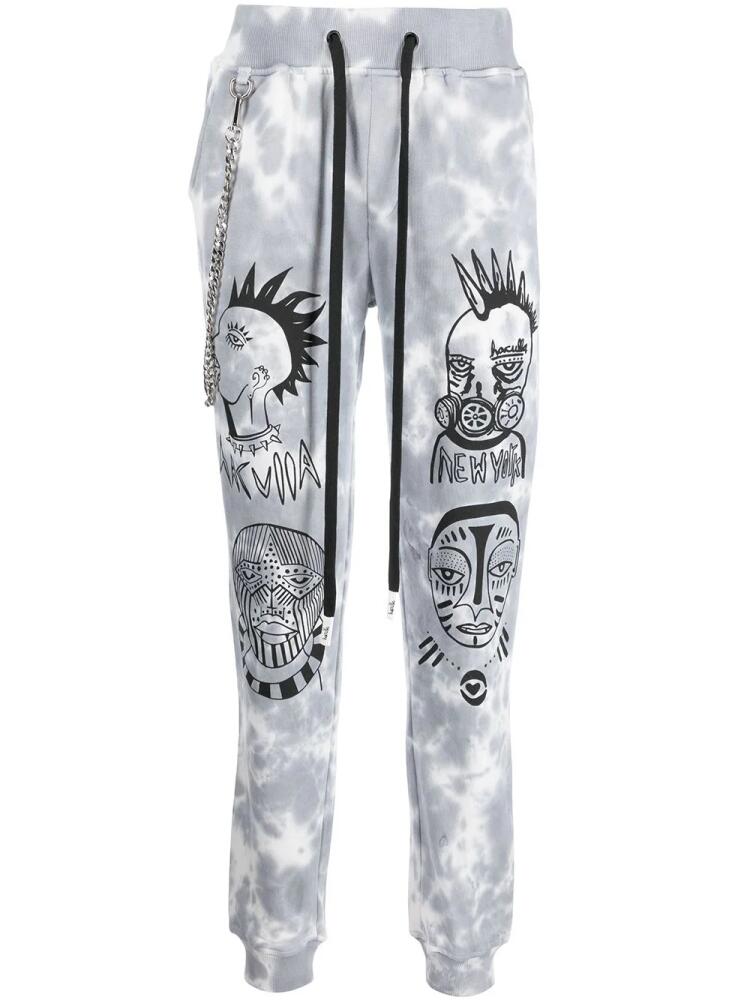 Haculla tie dye-print drawstring track pants - Grey Cover