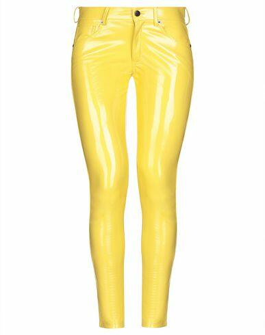 Laneus Woman Pants Yellow Polyurethane, Polyester Cover