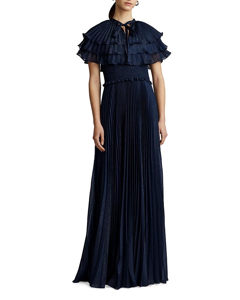 Zac Posen Pleated Cape Gown Cover