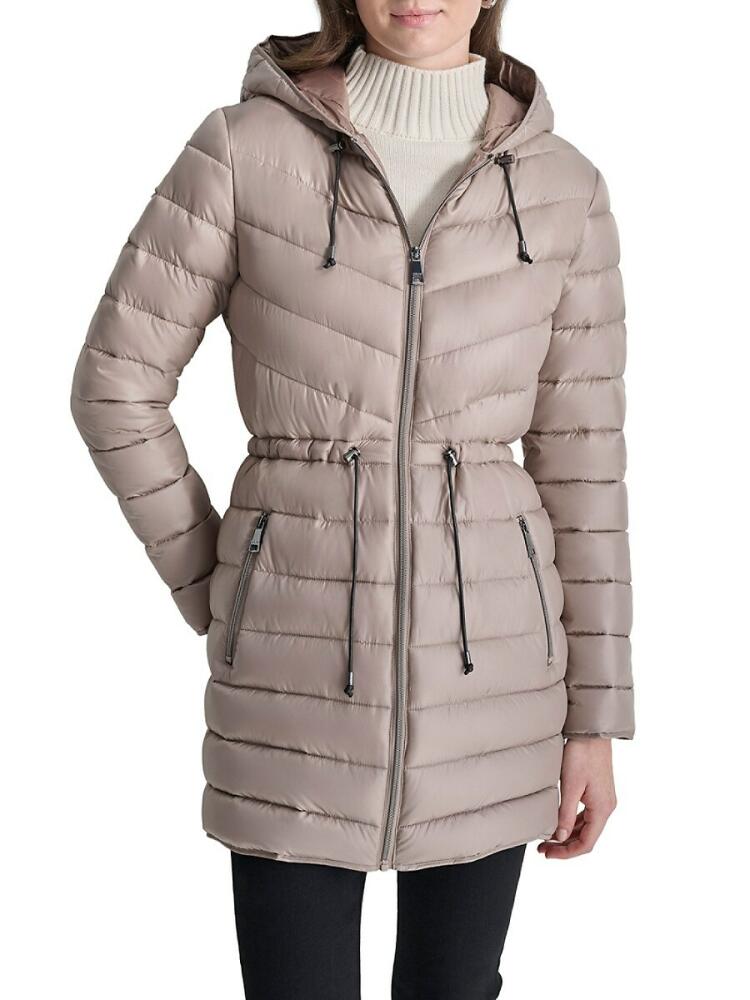 DKNY Women's Anorak Puffer Coat - Khaki Cover