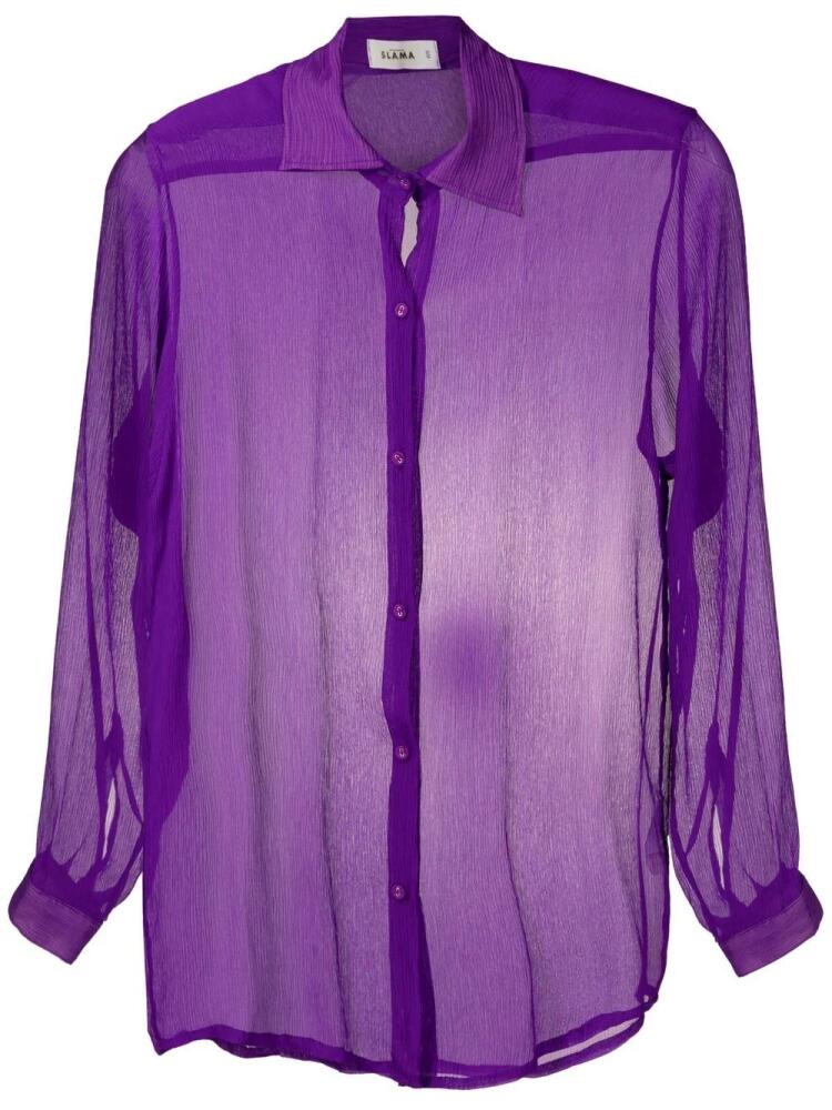 Amir Slama sheer crinkled silk shirt - Purple Cover