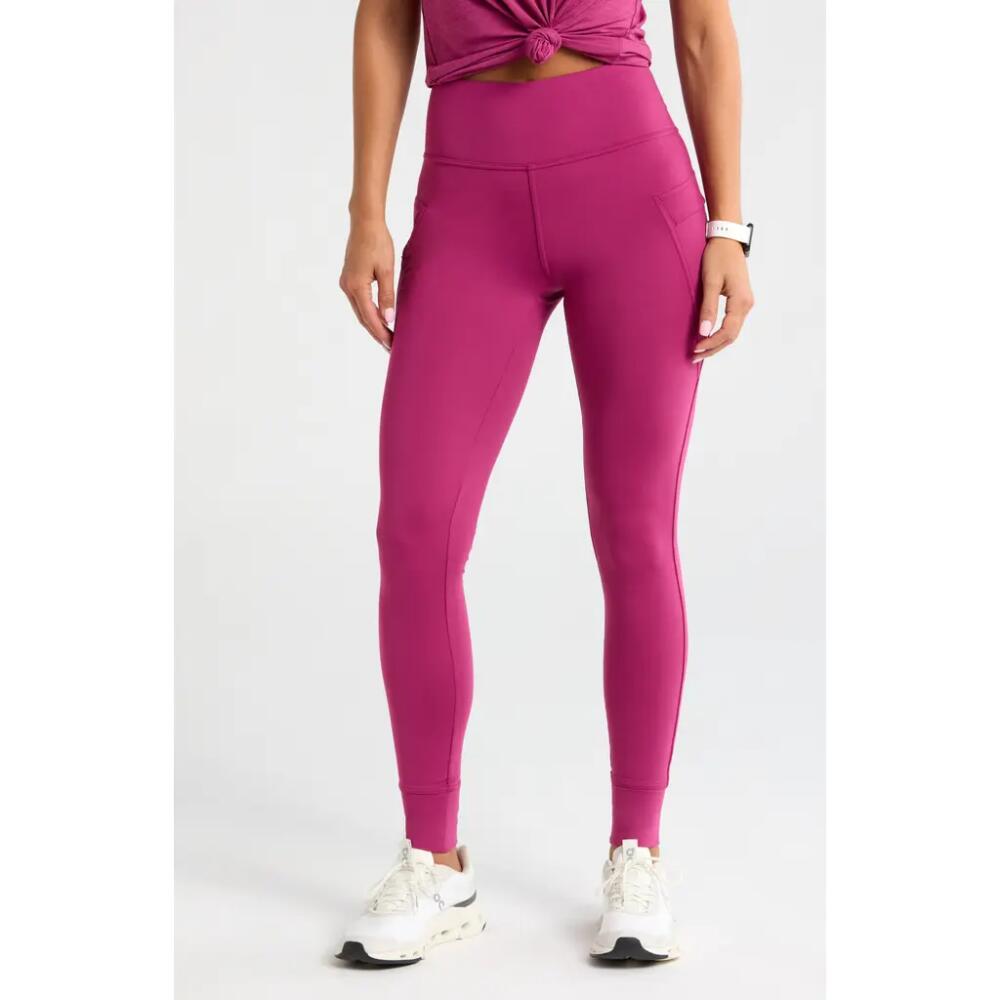 Zella Fleece Lined Performance Pocket Leggings in Purple Boysen Cover