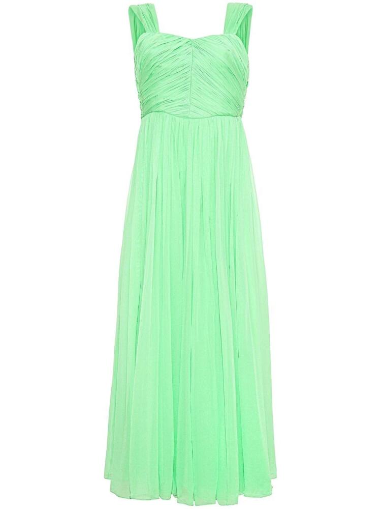 Adam Lippes plissé-effect silk gown - Green Cover