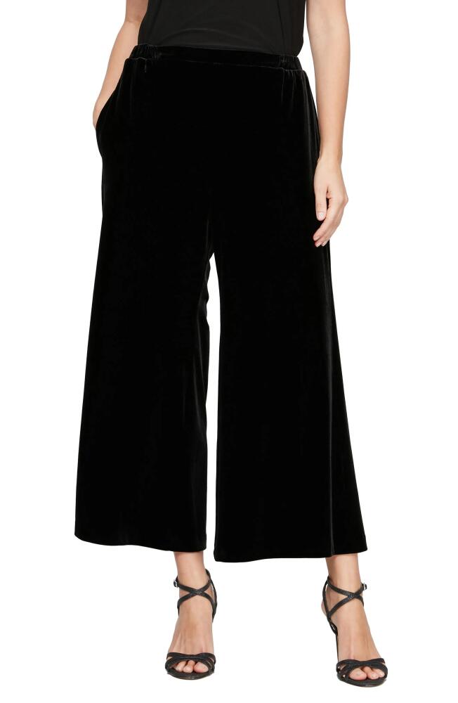 Alex Evenings Velvet Crop Wide Leg Pants in Black Cover