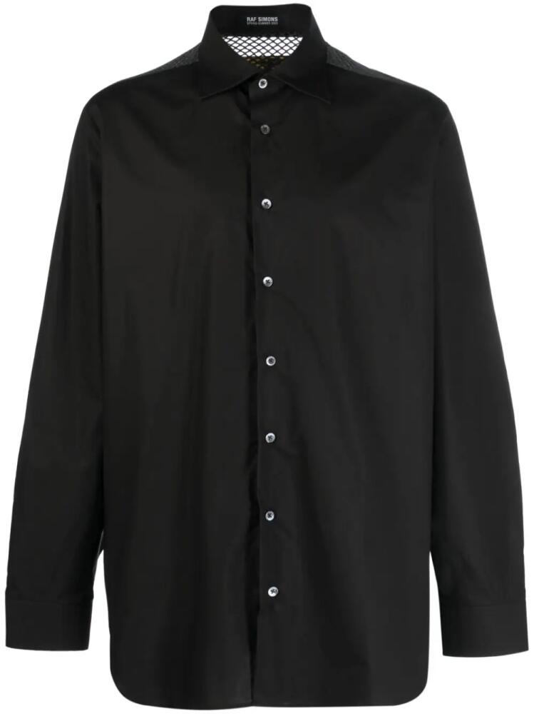 Raf Simons logo-patch long-sleeve shirt - Black Cover